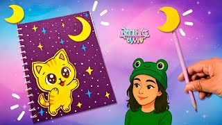 Decora o crea tu Libreta o cuaderno con este tierno GATITO ESPACIAL