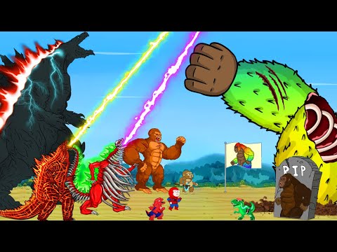 GODZILLA & RAINBOW KONG vs Evolution of SHIN GODZILLA:Returning From The Dead SECRET - FUNNY CARTOON