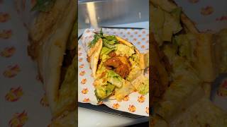 HOT CHICKEN CAESAR WRAP from Fluffies in NYC & NJ! 🔥 This place keeps getting better! #DEVOURPOWER