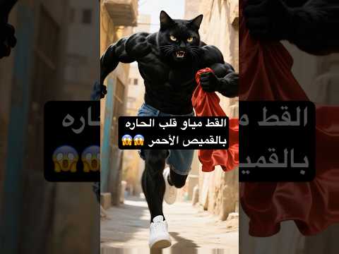 😱🐾 لما مراته اتعاكست … القط مياو قلب الحارة بالقميص الأحمر! #cat #مياو #ai #viral