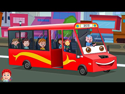 Wheels on the Bus Vehicle Song & Nursery Rhyme for Kids