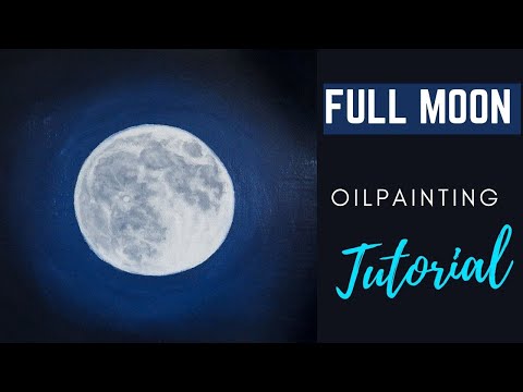 How to paint a Full Moon | Realistic Oil Painting...