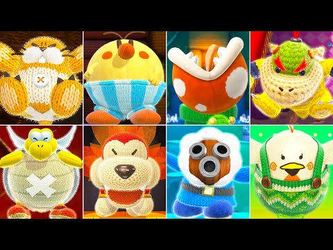 Yoshi's Woolly World - All Bosses (2 Player)