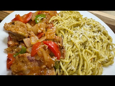 Cómo Hacer unos Espagueti con Pollo Deliciosos! Recetas con Pasta y Muslos de Pollo Fáciles!