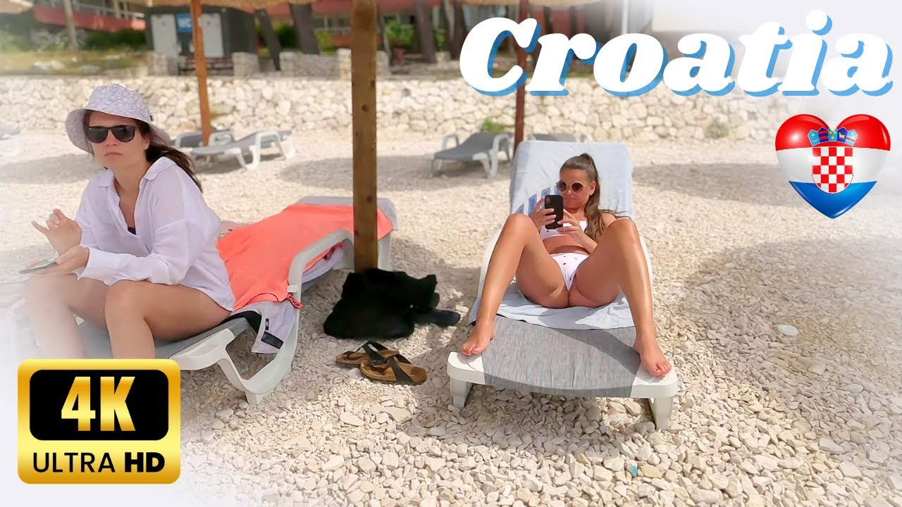 CROATIA Beach Walk 4K🌴A Walk Along the Coast | Trends of Croatian Bikini Beach Fashion