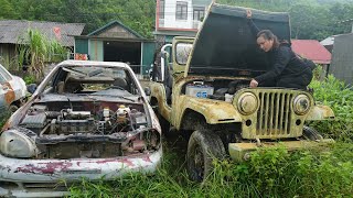 Girl Full Cleaning The World's Dirtiest 1946 JEEP Abandoned for 79 Years \ Aurikata