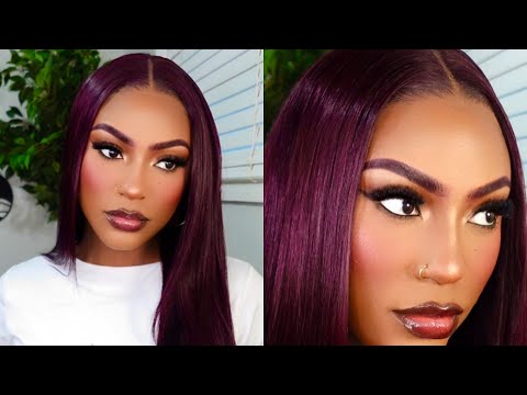 STEP BT STEP DETAILED FULL GLAM MAKEUP TUTORIAL ||  BURGANY BROWS TUTORIAL