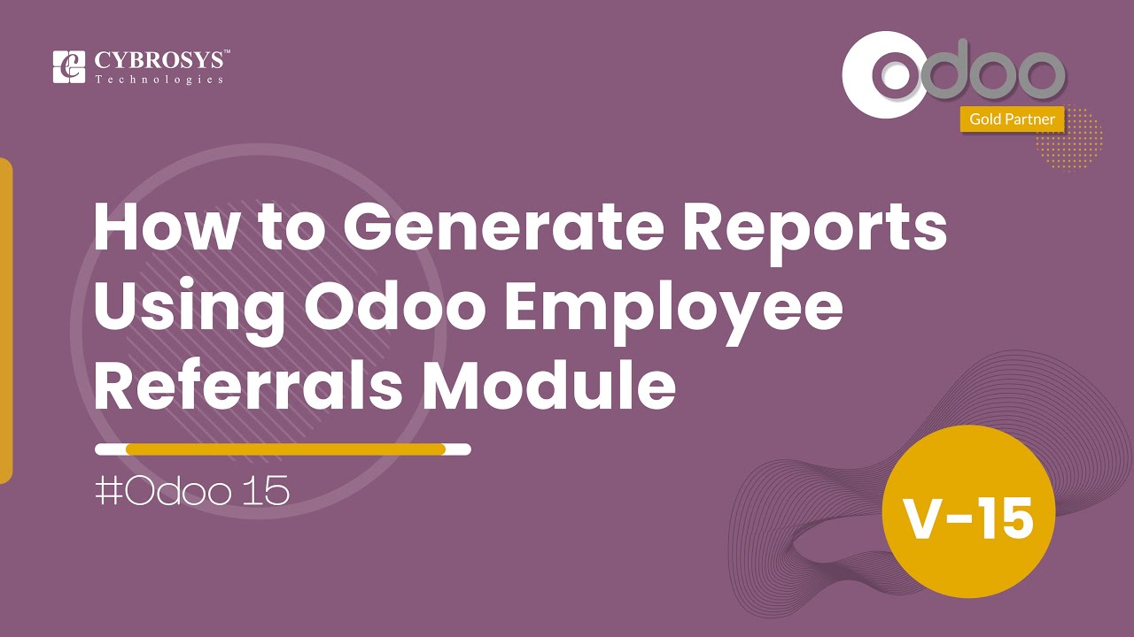 How to Generate Reports Using Odoo Employee Referrals Module | Odoo 15 Referral | Odoo 15 Enterprise | 4/11/2022

This video is about the reporting features available in the Odoo15 Referrals module and how it helps a company to analyze ...
