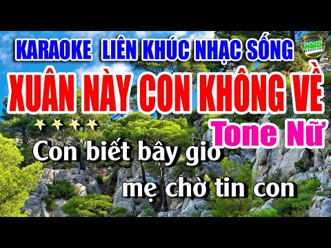 Karaoke Liên Khúc Nhạc Trữ Tình Tone Nữ | Nhạc Vàng Dễ Hát Nhất Của Năm – XUÂN NÀY CON KHÔNG VỀ