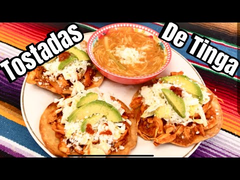 COMO COCINAR DELICIOSAS  TOSTADAS DE TINGA MEXICANA #envivo  #mexicanfood  #delicious #howto