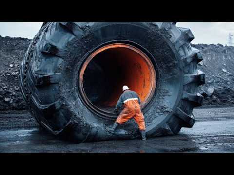 How To Repair Giant OTR Tire. Incredible Production Process and Large Vessel Construction Process