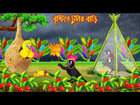 বৃষ্টিতে টুনির বাড়ি | Bristite Tunir Bari | Bangla Cartoon | Thakurmar Jhuli | Pakhir Golpo | Golpo