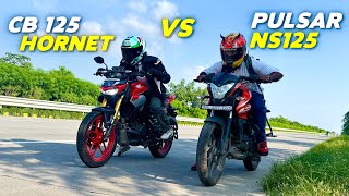 Honda CB 125 Hornet Vs Bajaj Pulsar NS125 Drag Race || K2K Motovlogs