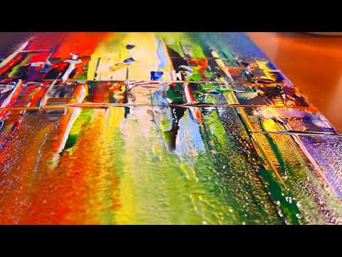 Abstract City Painting / Easy & Simple | Bold Colorful Painting | Satisfying Art Demonstration