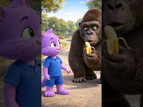MONO Y BANANA 🍌🐵 Dibujos Animados #shorts #animation #dance #cat