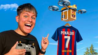 ENVIÉ CAMISETAS ILEGALES DE FUTBOL CON UN DRON A GENTE.. "Messi En El Madrid"