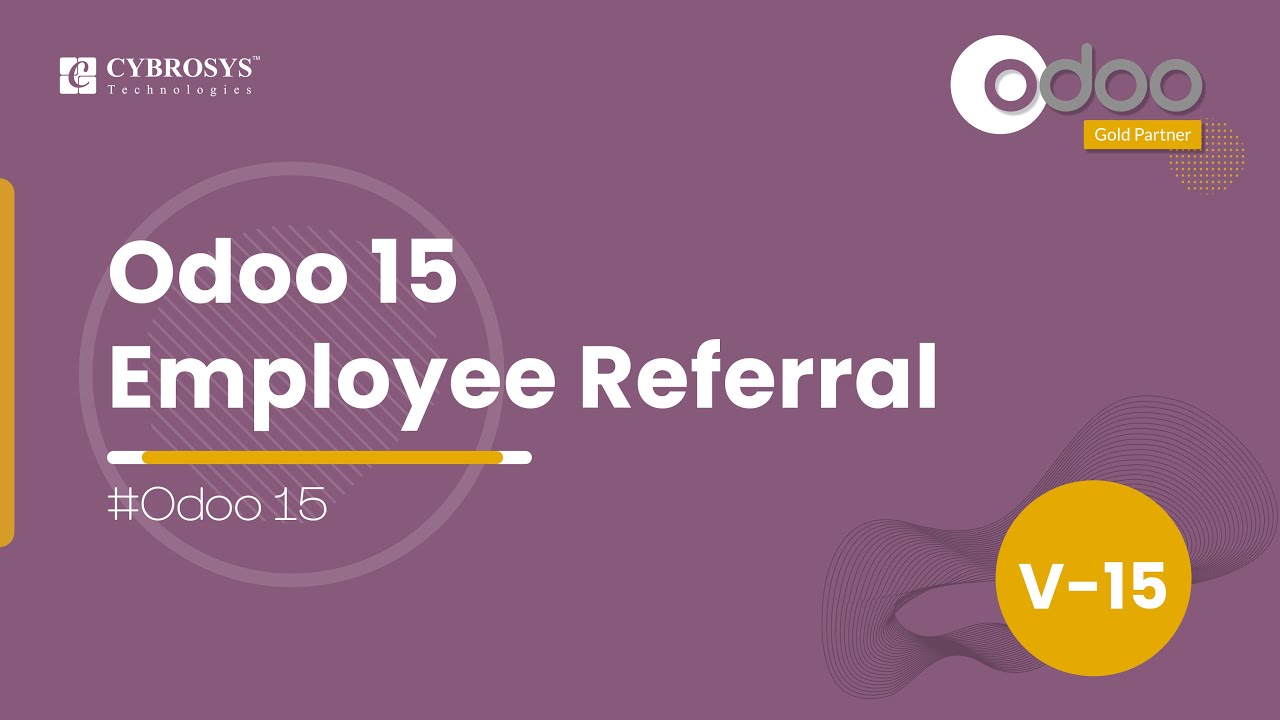 Odoo 15 Employee Referral | Employee Referral Management With Odoo 15 | Odoo 15 Functional Videos | 2/6/2022

In this video details Odoo 15 Employee Referral. The employee Referral module is the most suitable method for the faster and ...