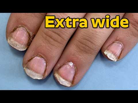 Best Shape for Wide Triangle Nails  ✨ Transformation of Construction worker