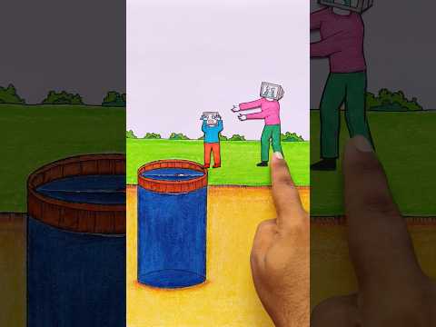 Littie TV boy fallingdown into a well#shortsfeed #youtubeshorts #skibiditoilet #drawing