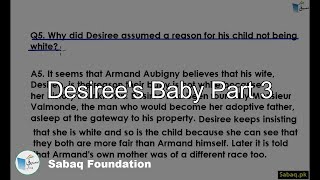 Desiree's Baby Part 3