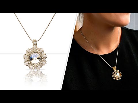 Lunaria Pendant - DIY Jewelry Making Tutorial by PotomacBeads
