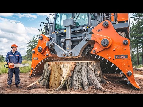 Dangerous Fastest Idiots Cutting Tree Fails Skill With Chainsaw | Monster Stump Removal Excavator#56