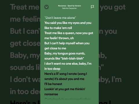 Sabrina Carpenter - Nonsense (Sped Up) #spotifylyrics #hits #tiktok #lyrics #trending #nonsense