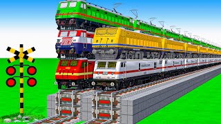 【踏切アニメ】あぶない電車【カンカン】電車 3 Train Climbing Pynamid🚦 Fumikiri 3D Train Railroad Crossing Animation#train