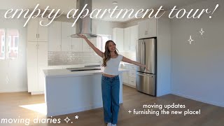 EMPTY APARTMENT TOUR ✨ moving diaries ep.1!! building furniture, and getting the new place ready! 📦
