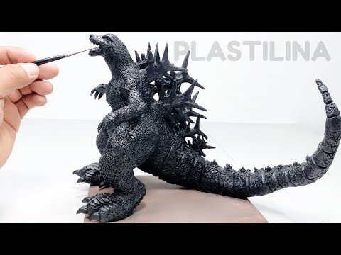 Como hacer a GODZILLA MINUS ONE de Plastilina paso a paso - Mi mundo de Plastilina