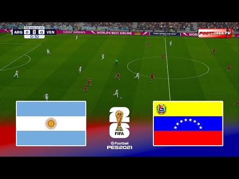 🔴ARGENTINA vs VENEZUELA - FIFA World Cup 2026 Qualifiers | Pes 21 Gameplay