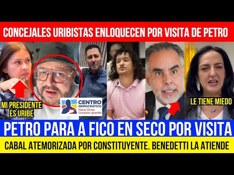 CONCEJALES URIBISTAS ENLOQUEC3N POR VISITA PETRO."MI PRESIDENTE ES URIBE".BENEDETTI ATIENDE A CABA