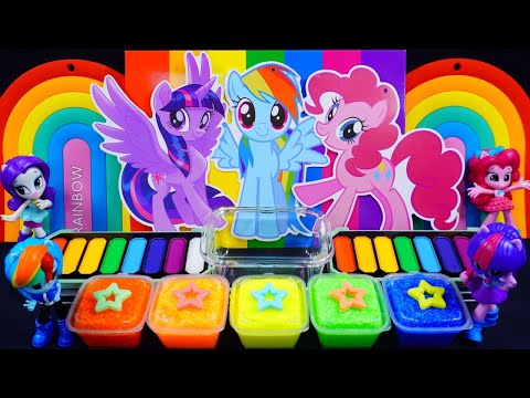 "My little pony" Slime. #mylittlepony Mixing Makeup into clear slime! 🌈ASMR🌈 #satisfying #슬라임 (602)