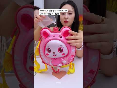 Sister vs Sister Water Fight Cute Cartoon Backpack Toy Fun💦🎒😄👧👧