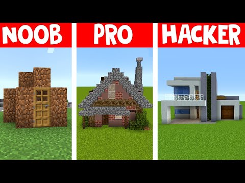Minecraft NOOB vs. PRO vs. HACKER: Haus bauen #shorts