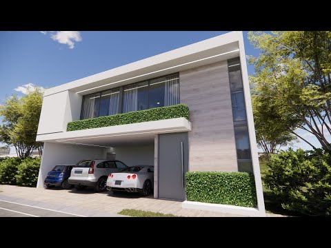 CASA MINIMALISTA MODERNA DE 2 PISOS EN TERRENO DE 12x14m  | MODERN MINIMALIST HOUSE