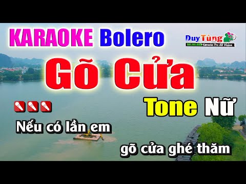 Gõ Cửa || Karaoke – Tone Nữ || Nhạc Sống Duy Tùng