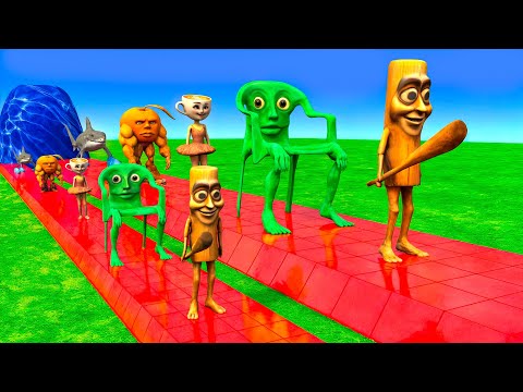 Long Slide Game With Cow Elephant Gorilla Hippopotamus Tiger 3d Animal Game Funny 3d Animals