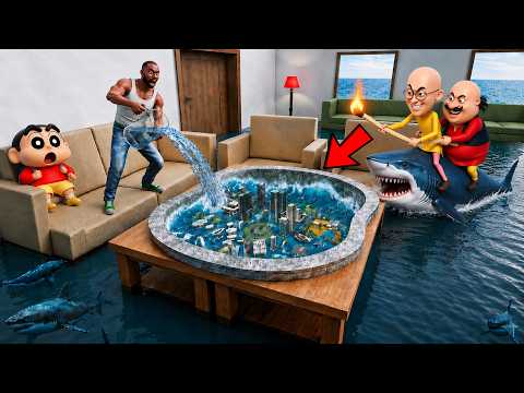 😱Franklin Found TINY CITY Inside Swimming Pool in INDIAN BIKE DRIVING 3D (Part- 1)
