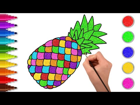 How to Draw & Color a Pineapple🍍| Fun Art for Kids| Chiki Art | HooplaKidz HowTo
