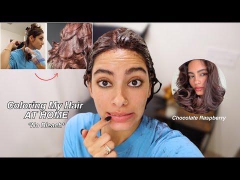 Coloring my hair at home impulsively 🤪 coloring and styling my hair AT HOME 🍫