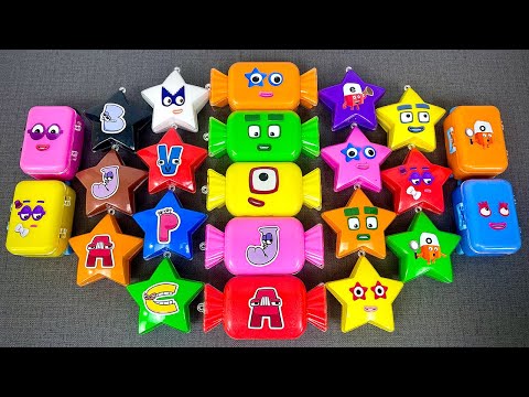 Numberblocks & Alphablocks🌈Finding Rainbow CLAY with Mini Star,Candy...Coloring! Satisfying, ASMR