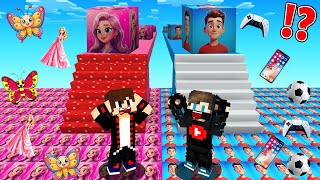 ماين كرافت : حرب طريق حظ ولكن حظ البنات ضد الأولاد !!؟ 😱🔥