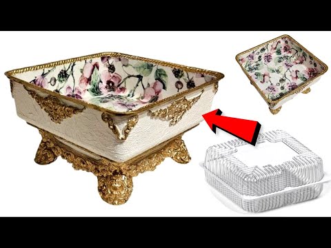 Reverse decoupage on plastic/Beautiful Home decor /diy Ideas