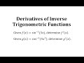 Derivatives of Inverse Trigonometric Functions