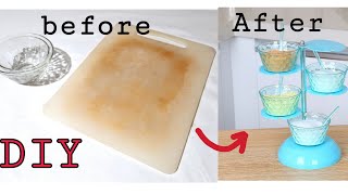 transform old cutting board DIY فكرة حصرية لتحويل لوحة تقطيع الخضر