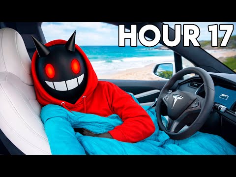 Living In MY TESLA For 24 HOURS...