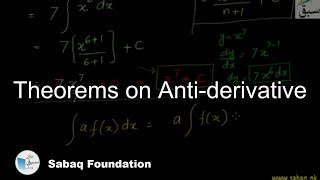 Theorems on Anti-derivative