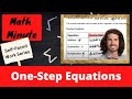 Understanding One-Step Equations