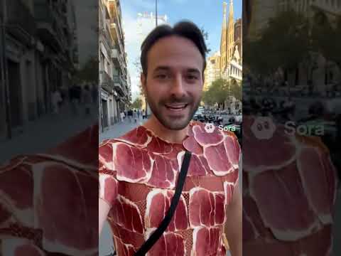 SE HACE una CAMISETA de JAMÓN PARA IR POR BARCELONA